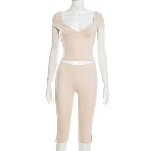 Viviblook C26ST002 Conjunto de verano para mujer, camiseta de manga corta, pantalones cortos, conjunto informal de dos piezas - Product Image 2