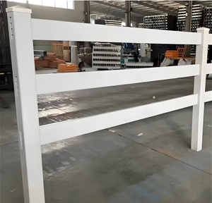 Trung Quốc-thực hiện thân thiện với môi <span class=keywords><strong>PVC</strong></span> 3-đường sắt ngựa và dê hàng rào trang trí vườn Vinyl Panels với khung gỗ và nhựa - Product Image 3