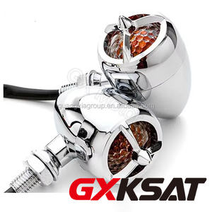 GXKSAT 2 uds señales de giro cromadas para motocicleta Warplane hélice <span class=keywords><strong>Victory</strong></span> Hammer 8-Ball Turning Light Winker - Product Image 3