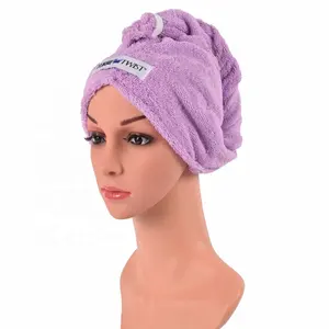Toalha de cabelo personalizada 100% algodão, envoltório turbante de secagem rápida para salão de beleza