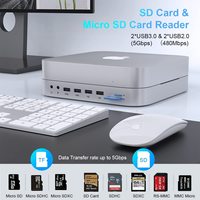 Estación de Acoplamiento 12 en 1 Mini con Soporte, Caja para SSD SATA, 4K HDMI, VGA, Hub para Mac Mini M1