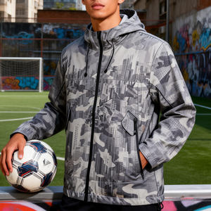 <span class=keywords><strong>Coupe</strong></span>-<span class=keywords><strong>vent</strong></span> à capuche pour homme et <span class=keywords><strong>femme</strong></span>, <span class=keywords><strong>coupe</strong></span>-<span class=keywords><strong>vent</strong></span> monocouche, uniforme d'entraînement de football, veste à manches longues - Product Image 1