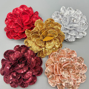 Handmade <b>Sequined</b> Flower 3D Fabric Flower 31-50mm For Garment Accessories - Product Image 3