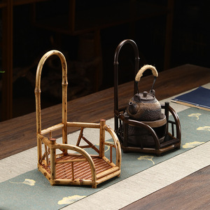 Bamboo <b>Tea</b> Rack Hexagonal <b>Standing</b> Type For Teapot Storage <b>Tea</b> Ceremony Accessories - Product Image 1