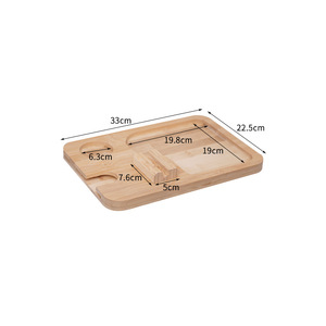 Plateau d'accoudoir en bois pour canapé avec porte-gobelet et support pour téléphone, plateau de service pour collations et thé, design pliable en bambou - Product Image 4