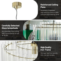Lustres en verre transparent de fabrication sur mesure, modernes et simples, luminaires suspendus décoratifs professionnels
