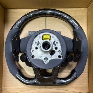 ด้วยปุ่มเริ่มต้นครึ่งพวงมาลัยคาร์บอนไฟเบอร์สำหรับรถ Audi R8 Q7 <span class=keywords><strong>SQ3</strong></span> A1 A3 RS3 A4 B9 A5 B9 A6 C7 A7 Q5 RS6 C8 Q3 - Product Image 3