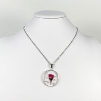 2025 vente chaude Transparent coloré marguerite mode fleur séchée pendentif rond vraie fleur bijoux résine fleur collier