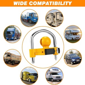 Hitch Lock With Combination 2 Inch Steel Yellow Travel Trailer Boat Truck Security <b>Padlock</b> - Product Image 4