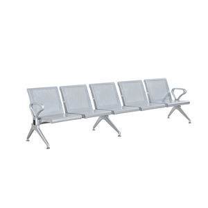 Chaises d'attente Europe P1608 argentées avec accoudoirs pour hôpitaux et aéroports - Product Image 5