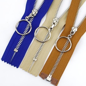 Cho deepeel za068 3 #70cm duy nhất mở-kết thúc dây kéo kim loại cho may quần áo sửa chữa phụ kiện với bạc răng sửa chữa quần áo - Product Image 1