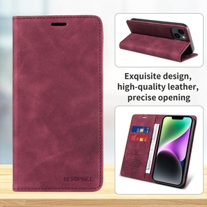 Funda de Cuero con Protección FRID y Cartera Magnética para iPhone 17 Air 16E 16 15 Plus 14 13 Mini 12 Pro Max 11 XR X XS, Estilo Retro - Product Image 3