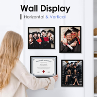 Toptan lise Diploma belge çerçeve siyah beyaz ahşap fotoğraf çerçevesi belgesi duvar ekranı resim çerçevesi