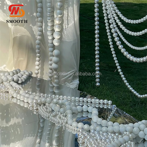 SMOOTH Giant White Pearl String Wedding Decoration Luxury Stage Background Draper Party Background Ceiling Curtain Decoration - Product Image 5