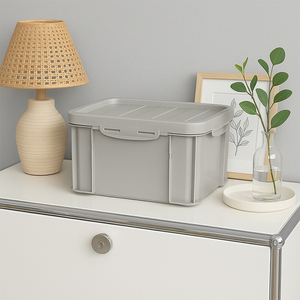 Ivory 26L Airtight Sealed Baby <b>Clothes</b> Storage <b>Box</b> Large Stackable Plastic Organizer for Nursery Wardrobe Dustproof Neutral - Product Image 6