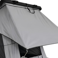 Tente de toit rigide triangulaire en aluminium en forme de T 210x140cm 900D Oxford imperméable avec éclairage USB et échelle pour SUV 4x4 Camping