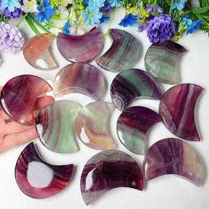 คริสตัลฟลูออไรต์สีรุ้งธรรมชาติแกะสลักรูปพระจันทร์สำหรับการทำสมาธิ ขายส่ง - Product Image 6