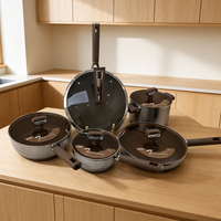 Ensemble de casseroles professionnelles en alliage de titane, antiadhésives, comprenant une marmite et une casserole à lait, faciles à nettoyer, durables, résistantes aux rayures, casseroles saines