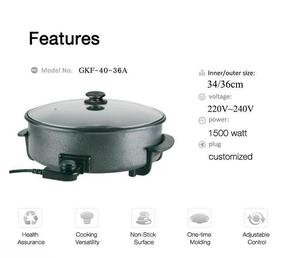 กระทะพิซซ่าไฟฟ้าอเนกประสงค์เคลือบสารกันติดทำจากอะลูมิเนียม - Product Image 4