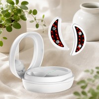 Kit portable de soin des yeux à lumière rouge, 2 coussinets oculaires LED avec étui de chargement, miroir et masque pour les rides et les cernes