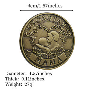 عملة تذكارية ثلاثية الأبعاد على شكل قلب، مصبوبة بالقالب من الحديد، مطلية بالبرونز العتيق، بتصميم نقش بارز مخصص، متوفرة، بتصميم رابطة الأقارب - Product Image 4