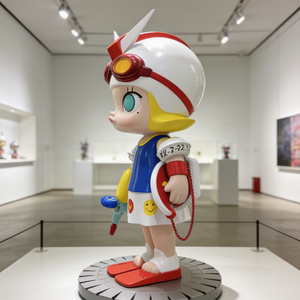 Sculpture de fille de dessin animé 3D en résine personnalisée avec casque et <span class=keywords><strong>pistolet</strong></span> à eau pour cadeau d'entreprise, centre commercial et exposition IP - Product Image 6