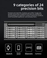 45 #   Jeu de tournevis à cliquet de précision multifonction en acier au carbone magnétique, finition chromée, kit de réparation de poche, téléphone DIY OEM