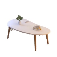 Meistverkauftes Wohnmöbel Nordischer Wohnzimmer Moderner Minimalistischer Massivholz Moderner Ovaler Couchtisch für Zuhause