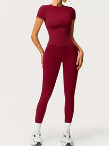 Professional Tailor-made Active Wear High Waist Yoga Women Sets Non-deformable Solid Color Clothing