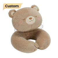 Coussin de siège de chaise de bureau LD, design ours mignon, en peluche marron, antidérapant, pour chaise de gaming ou de voiture, coussin de siège tendance