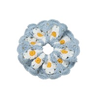 Nouveaux chouchous élastiques faits main vintage à petites fleurs pour femmes et filles, accessoires capillaires doux en crochet floral