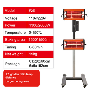 Lampe de peinture infrarouge à ondes courtes 2600W avec compatibilité 110/220V modèle <span class=keywords><strong>F2E</strong></span> - Product Image 4