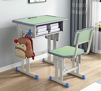 Vente chaude en Chine Mobilier Scolaire Étudiant Étude Apprentissage Table Bureau et Chaise Ensembles Bureau D'étude