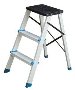 Échelle pliante en aluminium à 4 marches avec grande plateforme supérieure pour l'entretien commercial, le nettoyage des hôtels et des centres commerciaux - Product Image 4