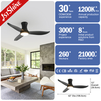 Ventilateur de plafond LED 1stshine encastré 42 pouces avec pales en ABS, éclairage dimmable et télécommande
