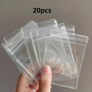 2025 nouveau pas cher clair PVC fermeture éclair sac épais Transparent Zip boucles d'oreilles en plastique serrure pochette avec Logo quantité minimale de commande 100 pièces - Product Image 1