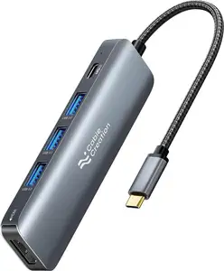 CableCreation 5-in-1 USB C-HDMIスプリッターUSB cハブアダプター (ラップトップおよび電話用)