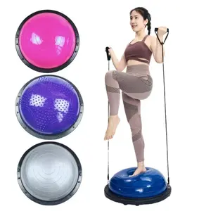 Nuovo Design Core Power Training Balance Exercise Pvc Yoga Half Balance Ball con striscia a mano e pompa