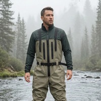 Sans PFC, respirant, 3000g/ ㎡ Waders imperméables respirants 24h/24 avec grande fermeture éclair pour la pêche à la mouche