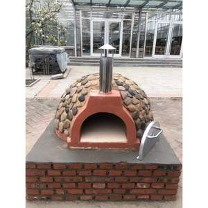 Horno de Pizza para Exteriores de Leña, 2.46 pies de Diámetro Interior, Horno de Cúpula de Mosaico Azul Hecho a Mano para Cocinar en el Patio Trasero - Product Image 4