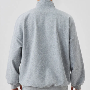 Felpe Personalizzate di Alta Qualità in Puro Cotone Nero <span class=keywords><strong>con</strong></span> <span class=keywords><strong>Zip</strong></span> a un Quarto, <span class=keywords><strong>Felpa</strong></span> Casual per Uomo e Donna - Product Image 2