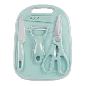 Ensemble d'outils de préparation de repas pour bébé : mini planche à découper, couteau à fruits, éplucheur, ciseaux, manche en PP, gadget de cuisine portable pour la maison - Product Image 1