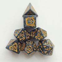2025 D & D nouveau mdn dés acrylique ensemble Dragon année Dragon motif numérique jeu dés 7 pièces polyédrique sculpté ensemble pour groupe de course