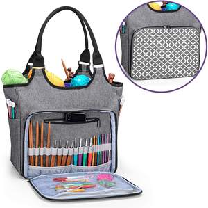 Sac en tricot au crochet, marque personnalisée, organisateur de fil à tricoter pour pelotes de laine, aiguilles à tricoter, crochets et sac de transport pour le tricot - Product Image 4