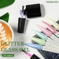 Paillettes de verre super brillantes, hautement pigmentées, effet diamant, réfléchissantes, 29 couleurs, créez votre propre marque de vernis gel platine