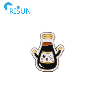 Pin de solapa esmaltado de fábrica con logotipo personalizado, diseño de comida (Salmón, Sushi, Shoyu, Pescado, Salsa de Soja) y temática Yummy Dim Sum Soymate, insignia, broche, regalos - Product Image 5