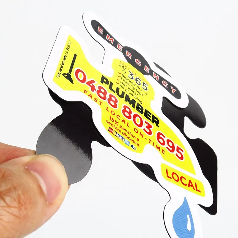 Magnete del frigorifero idraulico su ordinazione promozionale del magnete del frigorifero della carta del biglietto da visita di forma con lo strato DL