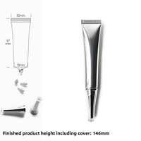 Tube cosmétique de luxe avec logo personnalisé, argent, 20g, fond de teint liquide, crème pour les yeux, essence, emballage de tube