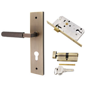 Ensemble de serrure de porte à mortaise de haute sécurité cylindre en laiton levier de serrure européen poignée de porte de luxe serrure de porte avant extérieure pour <span class=keywords><strong>bois</strong></span> - Product Image 4