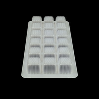 Boîte en plastique blister jetable personnalisée à 18 grilles récipient rectangulaire d'emballage alimentaire de 5mm d'épaisseur pour gâteau et boulettes de riz